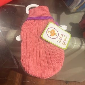 Looking Good nwt pink with purple trim Xs sweater
